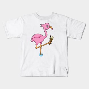 Flamingo with Ice-cream Kids T-Shirt